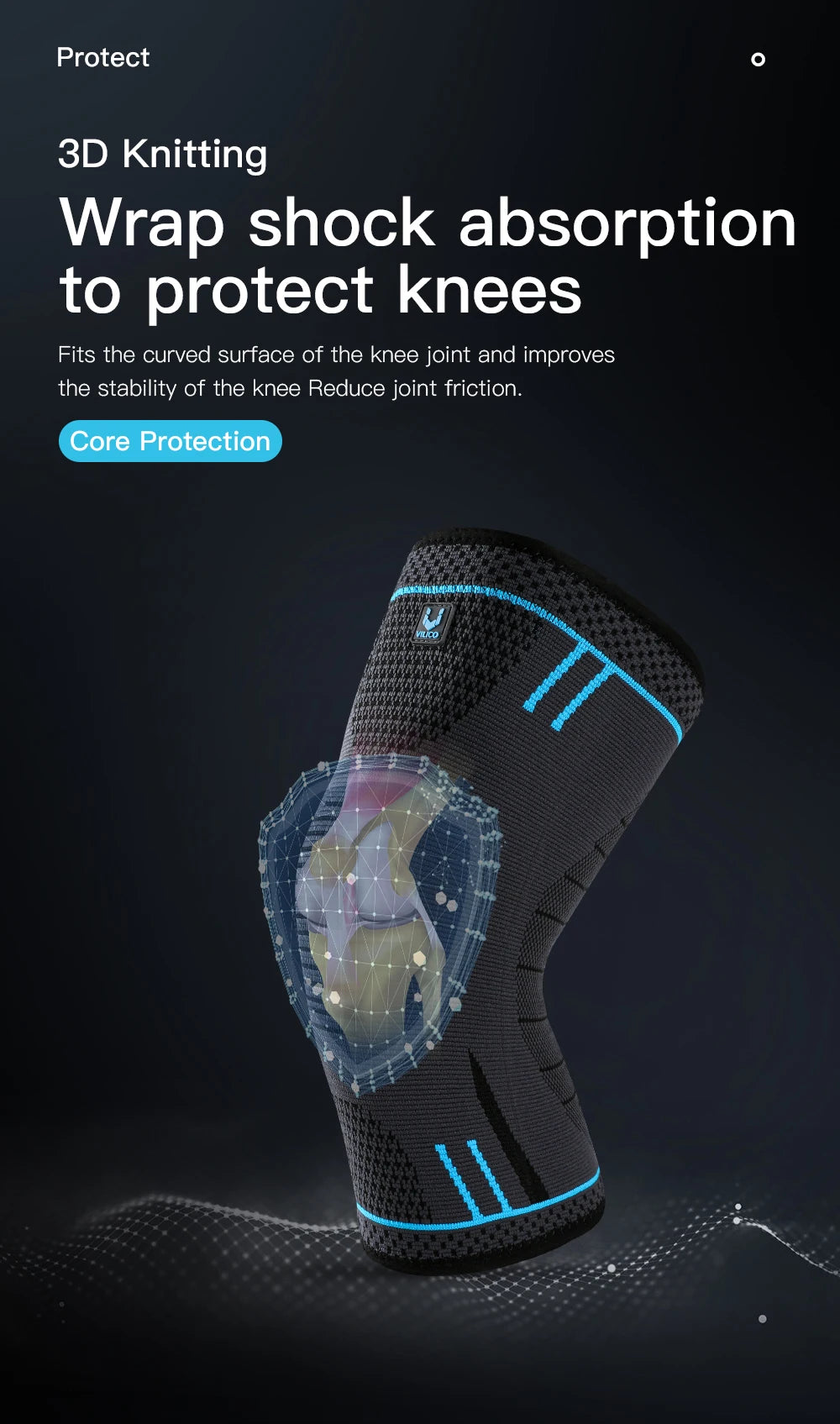Compression Knee Support Sleeve Elastic Breathable Knee Pads