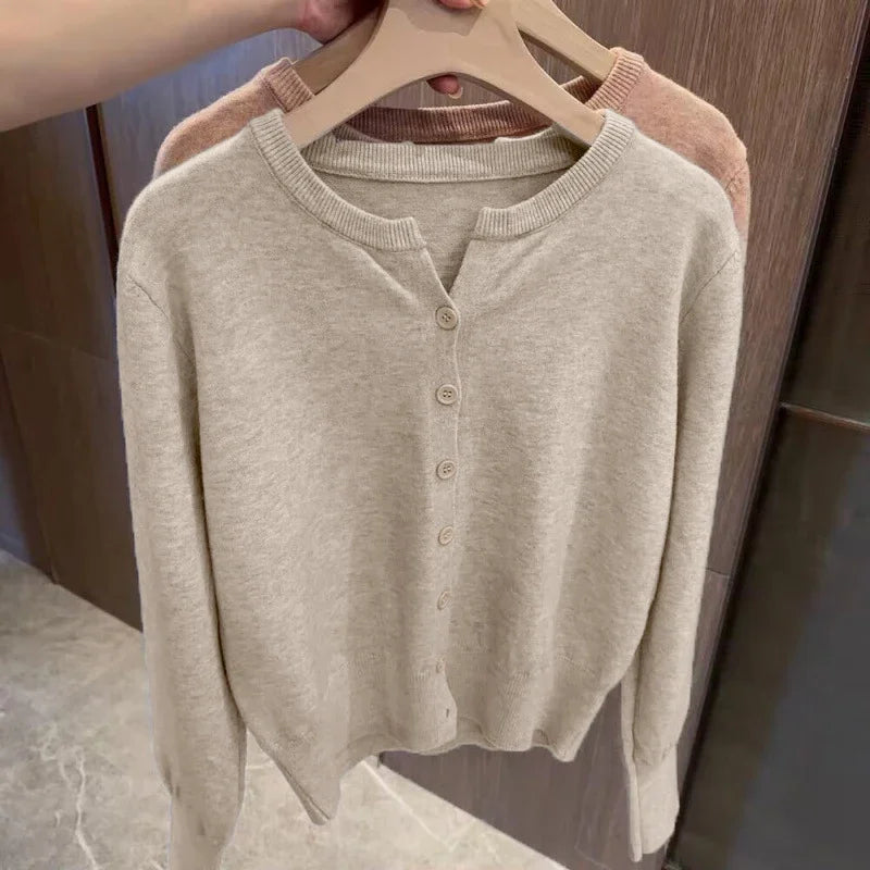 Women's Fleece Knit Loose Short Cashmere Sweater