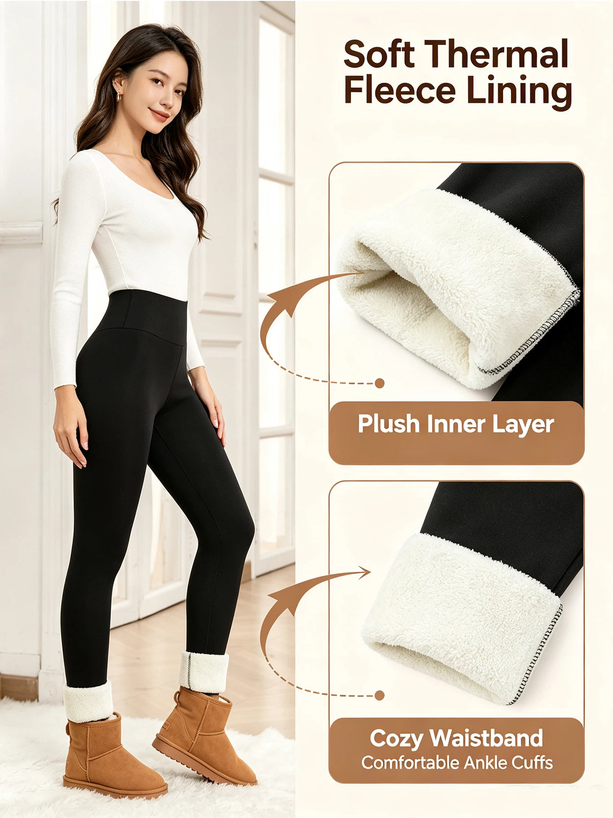 Winter Warm Fleece Women Leggings Velvet Thicken High Waist Tights