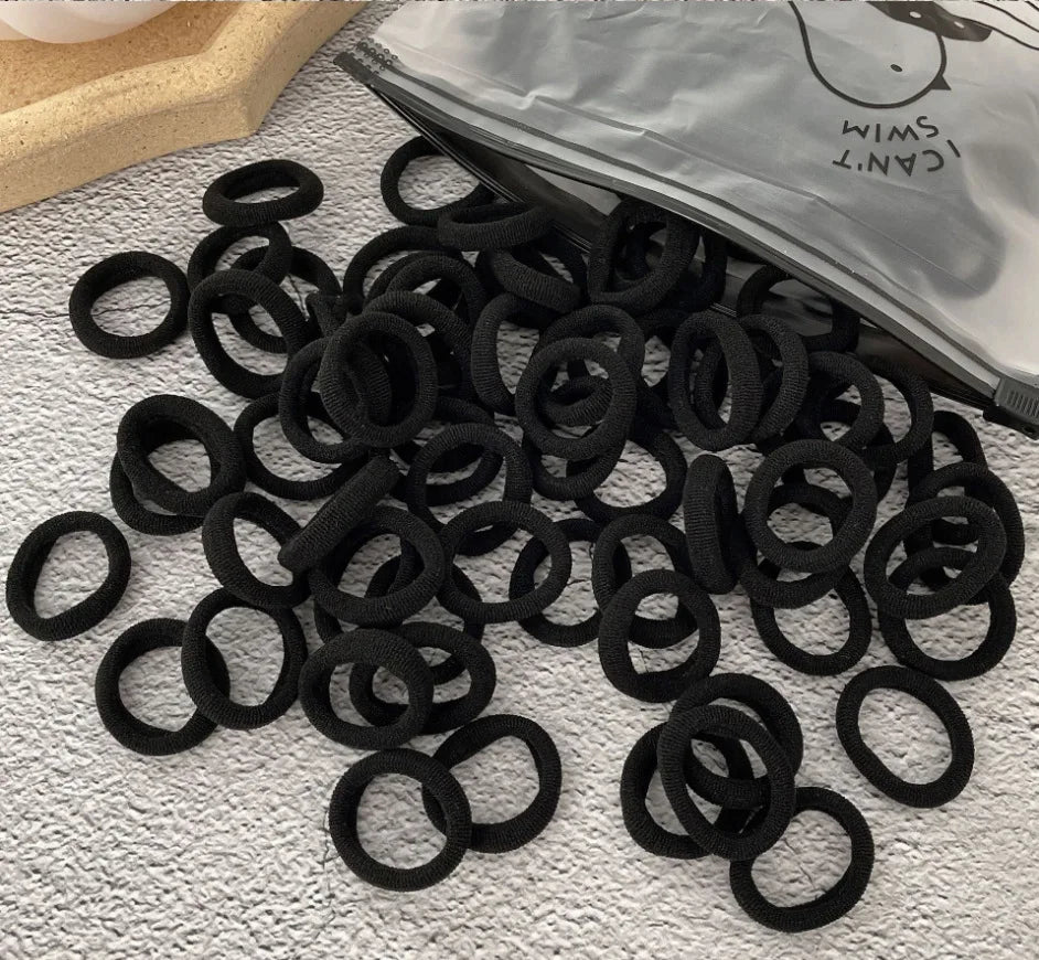 50/100Pcs Colorful Nylon Hair Bands for Children Scrunchie Hair Ties Rubber