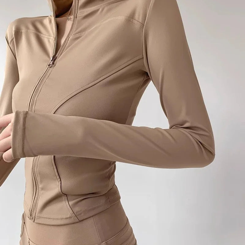 Sun Quick Drying Sports Coat Women's Tight Top Yoga Jacket Long