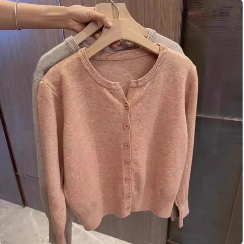Women's Fleece Knit Loose Short Cashmere Sweater