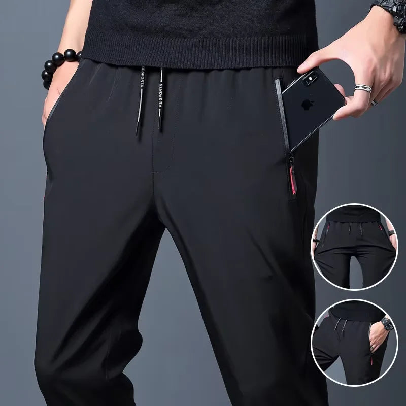 Casual pants men's versatile flat leg cropped pants straight leg pants