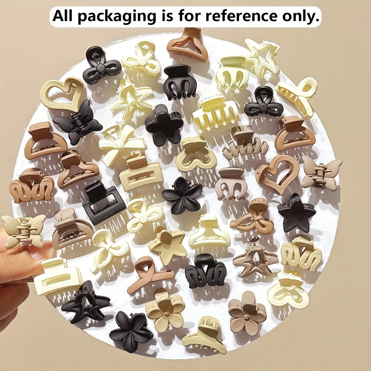 Beige Mixed Pack Small Clips, Cute Girl Accessories - Perfect for Daily Use, Special Occasions, or Travel Gifts