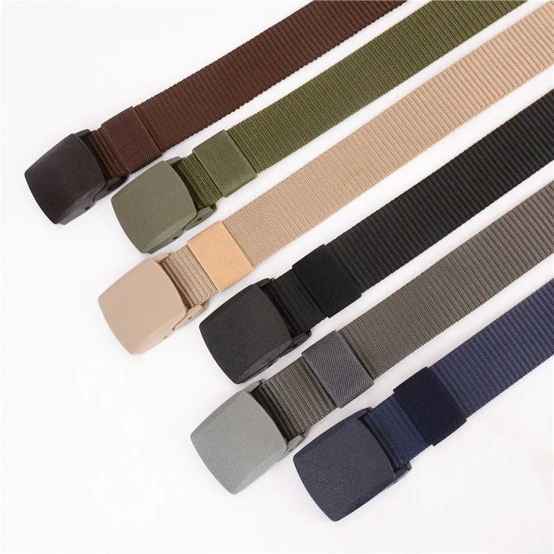 Tactical Waist Belt Unisex Lightweight Weave Fabric with Plastic Buckle for Airport Security