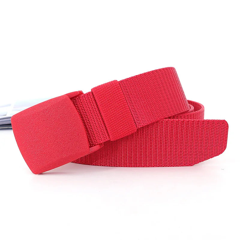 Tactical Waist Belt Unisex Lightweight Weave Fabric with Plastic Buckle for Airport Security