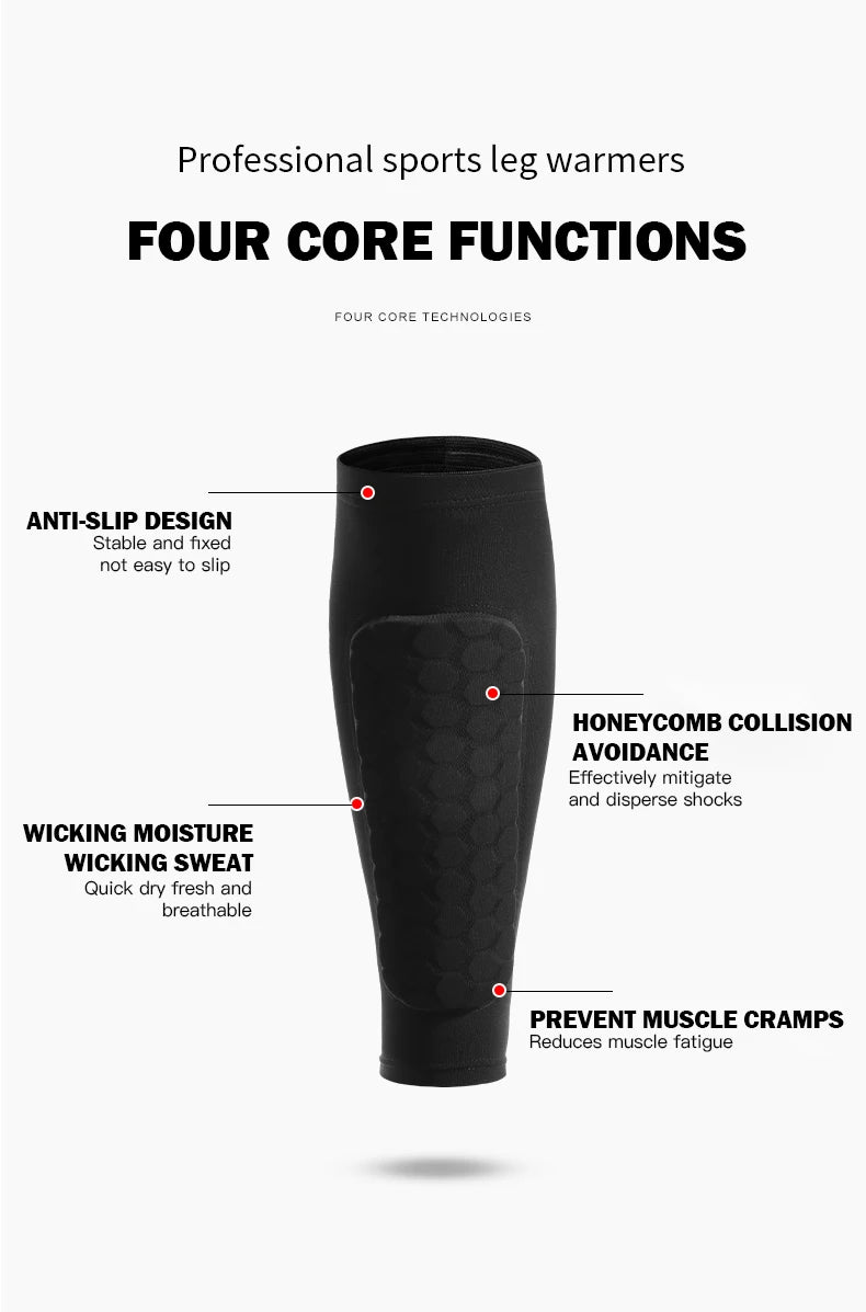 Football Shin Guard Socks Sleeves With Foam Calf Compression Sleeve