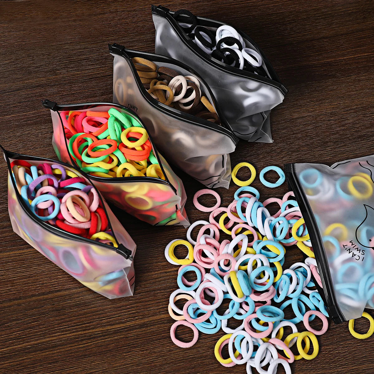 50/100Pcs Colorful Nylon Hair Bands for Children Scrunchie Hair Ties Rubber