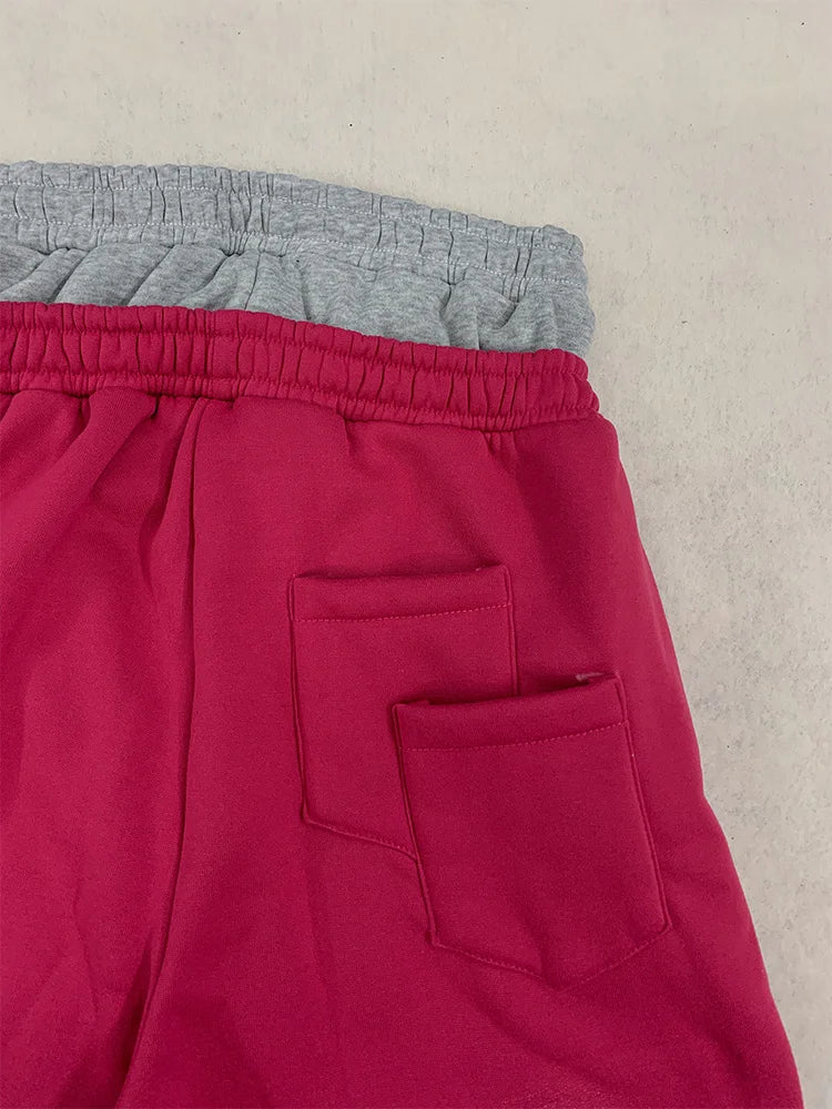 Autumn and winter Fashion High Street Ins Fashion Loose Straight Emboidered Printed Casual Pants
