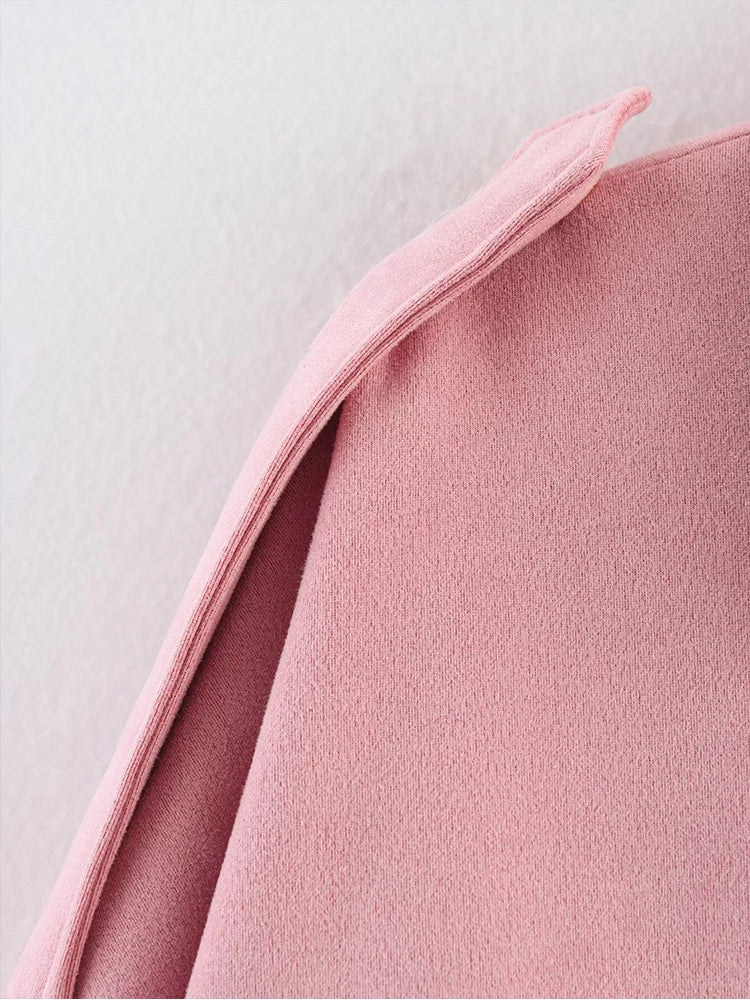 Women Suede Bomber Jacket Spring New Fashion Long Sleeve Zipper