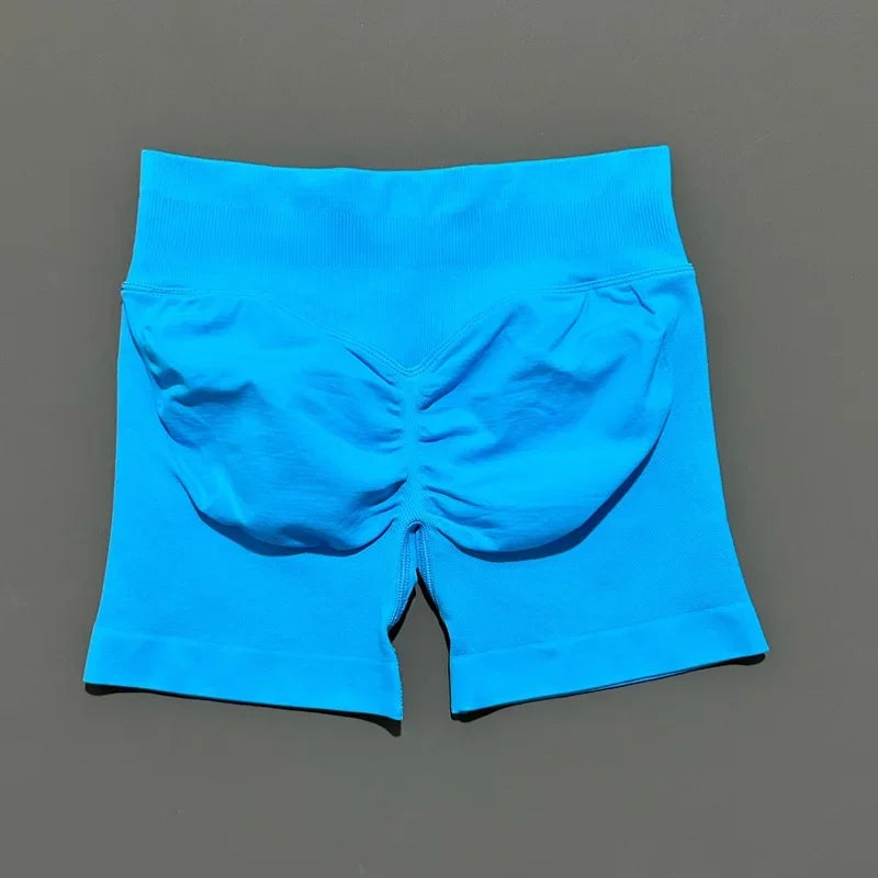 Women Yoga Shorts Seamless Low Waist Scrunch Bum Gym Leggings Workout Stretch