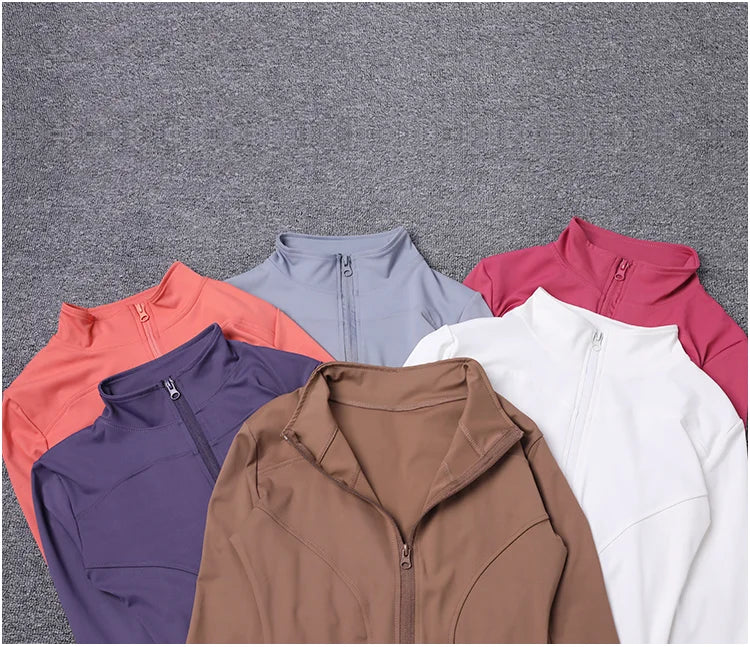 Women Sport Jacket Long Sleeve Shirt Workout Coat Gym