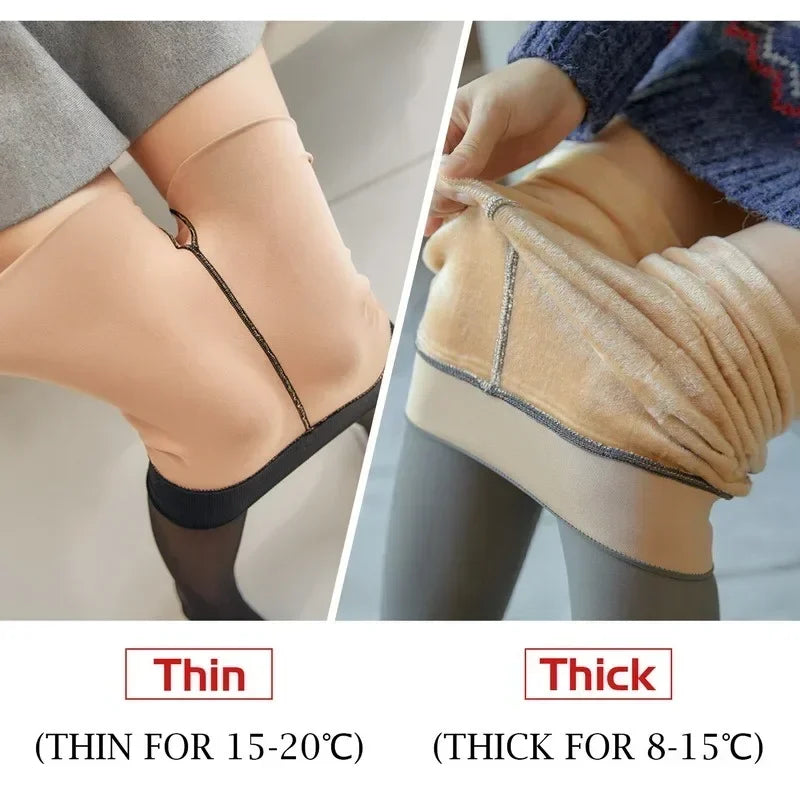 Tights with Insulation Warm Tights for Winter Leg Warmers Thermo Pantyhose