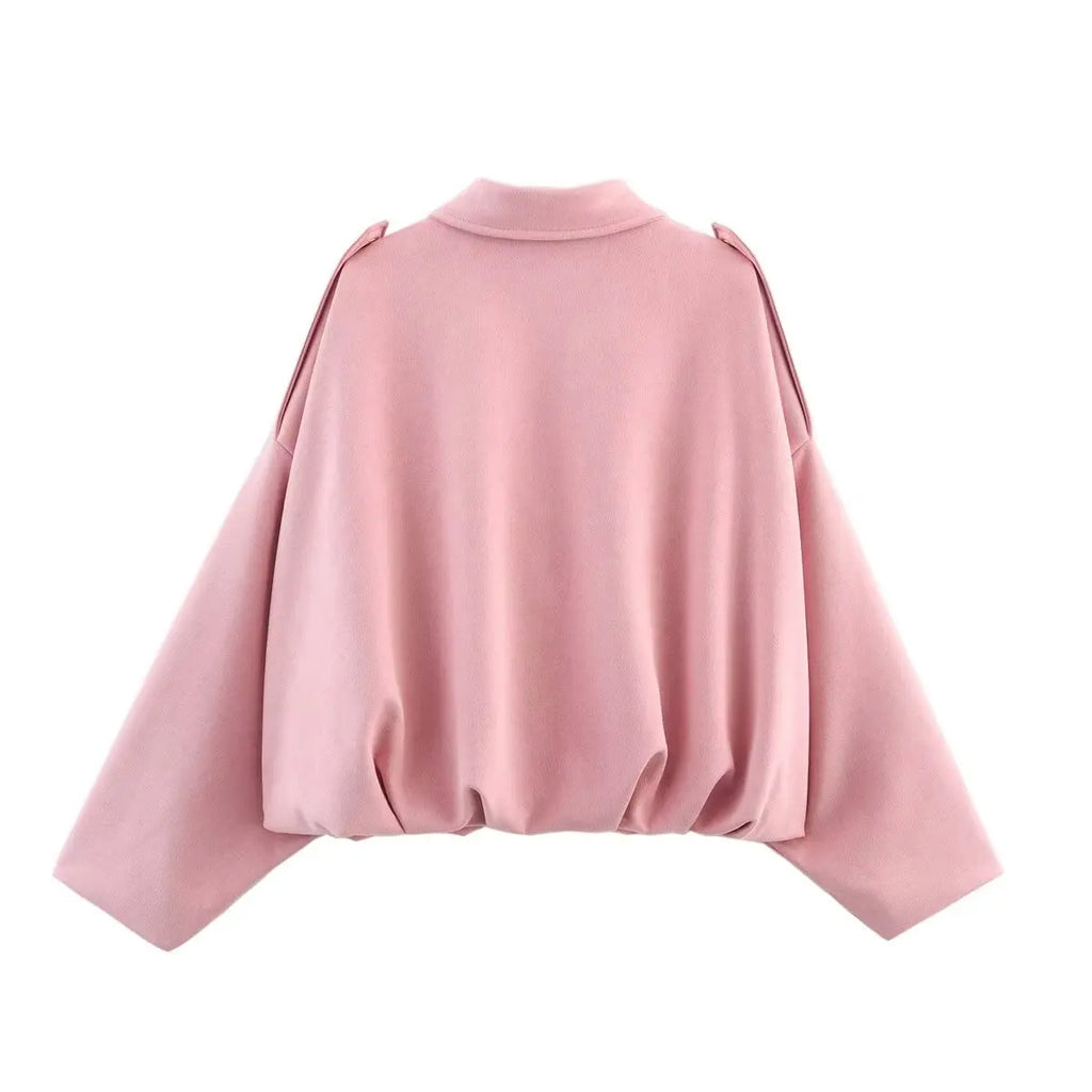 Women Suede Bomber Jacket Spring New Fashion Long Sleeve Zipper