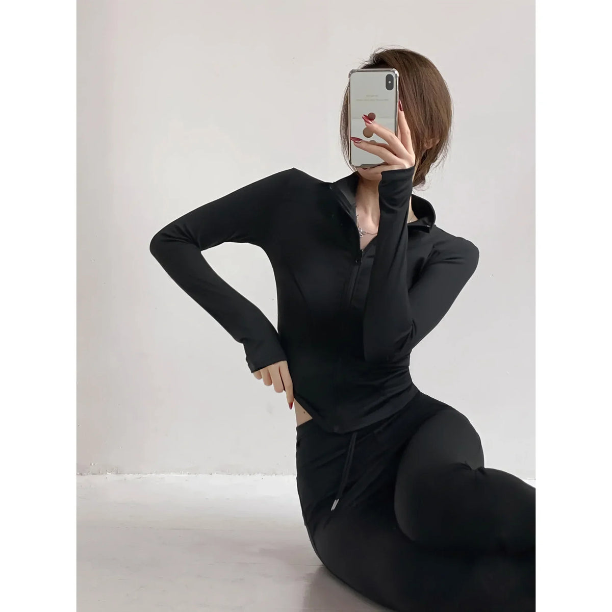 Sun Quick Drying Sports Coat Women's Tight Top Yoga Jacket Long
