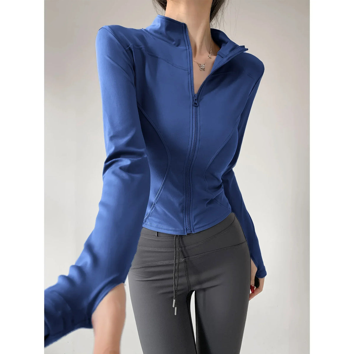 Sun Quick Drying Sports Coat Women's Tight Top Yoga Jacket Long