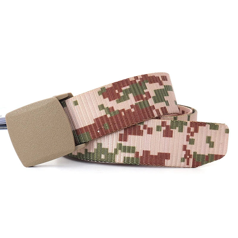 Tactical Waist Belt Unisex Lightweight Weave Fabric with Plastic Buckle for Airport Security