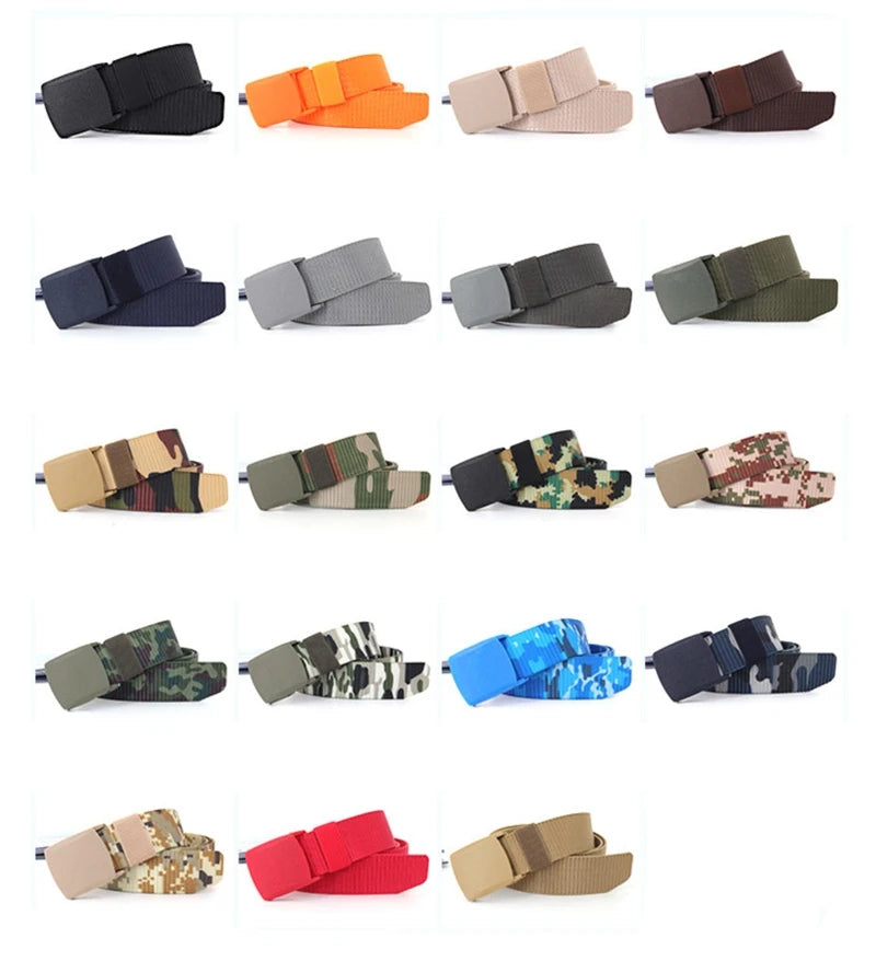 Tactical Waist Belt Unisex Lightweight Weave Fabric with Plastic Buckle for Airport Security