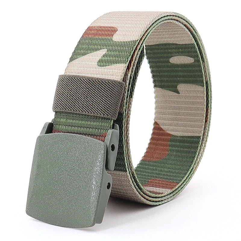 Tactical Waist Belt Unisex Lightweight Weave Fabric with Plastic Buckle for Airport Security