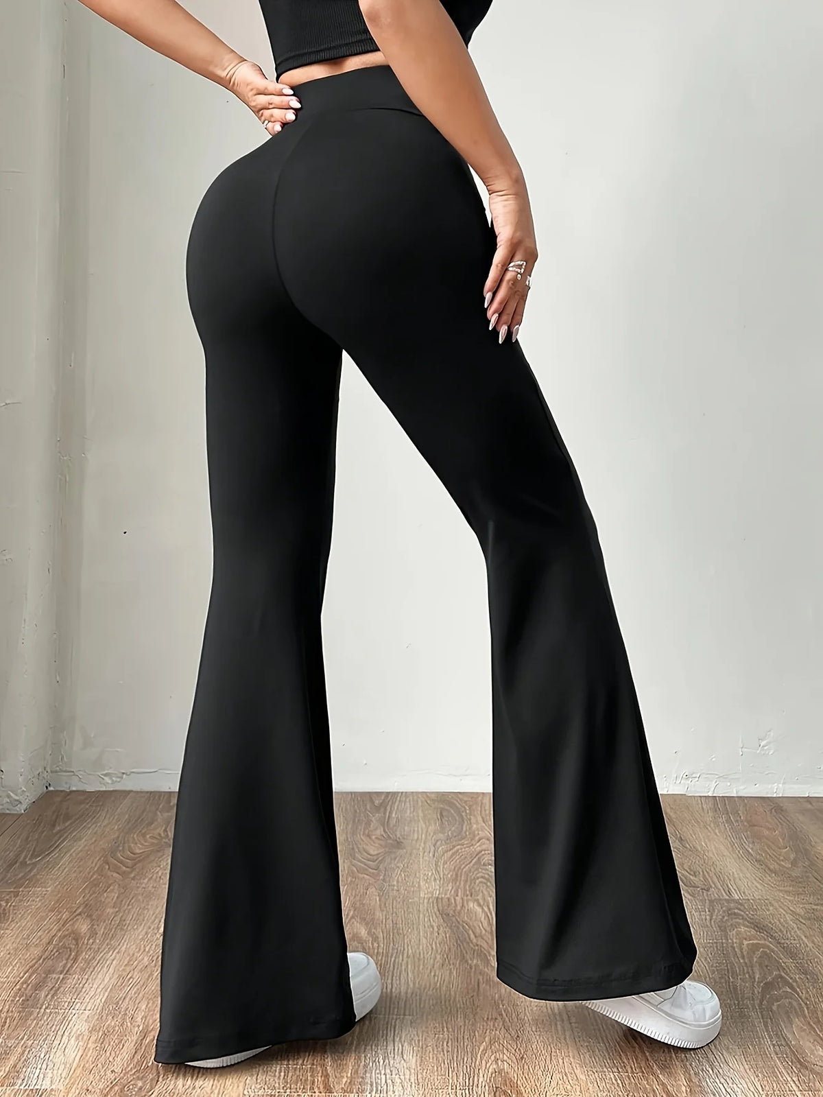 Versatile Commute Casual Stretchy Flare Pants, High-Waisted Tummy