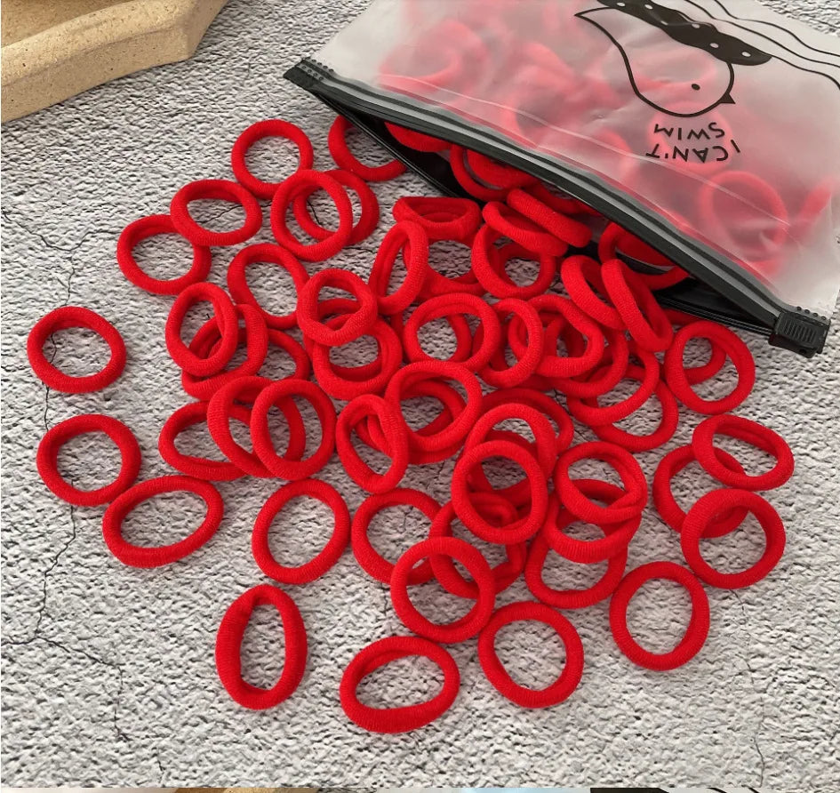 50/100Pcs Colorful Nylon Hair Bands for Children Scrunchie Hair Ties Rubber