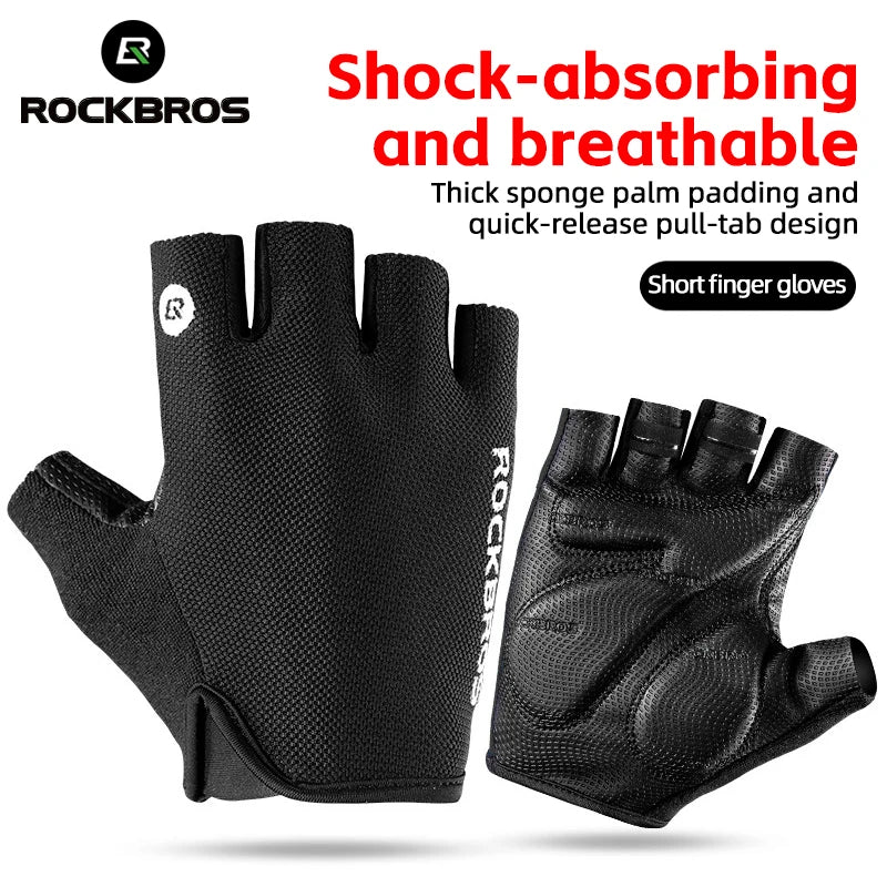 Bike Gloves Half Finger Summer Breathable Anti-slip SBR pAD Shockproof MTB Road