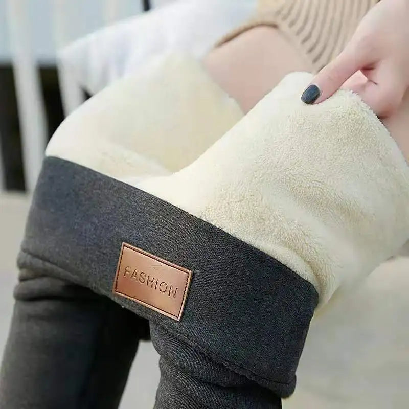 Winter Thicken Warm Leggings Women Lamb Cashmere Joggers High Waist