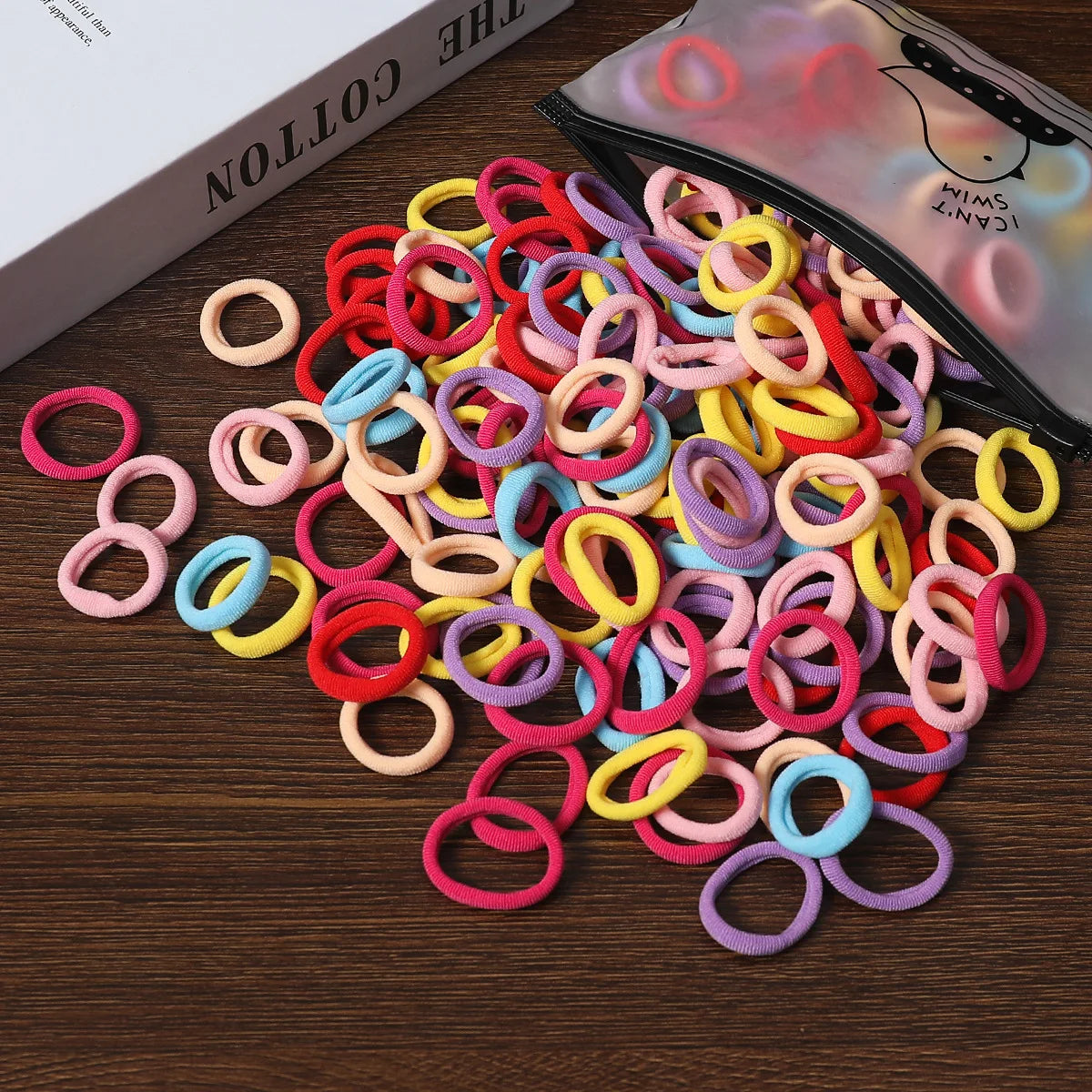 50/100Pcs Colorful Nylon Hair Bands for Children Scrunchie Hair Ties Rubber
