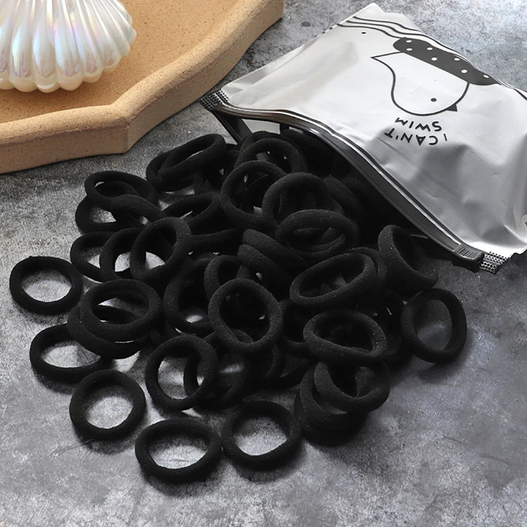 50/100Pcs Colorful Nylon Hair Bands for Children Scrunchie Hair Ties Rubber