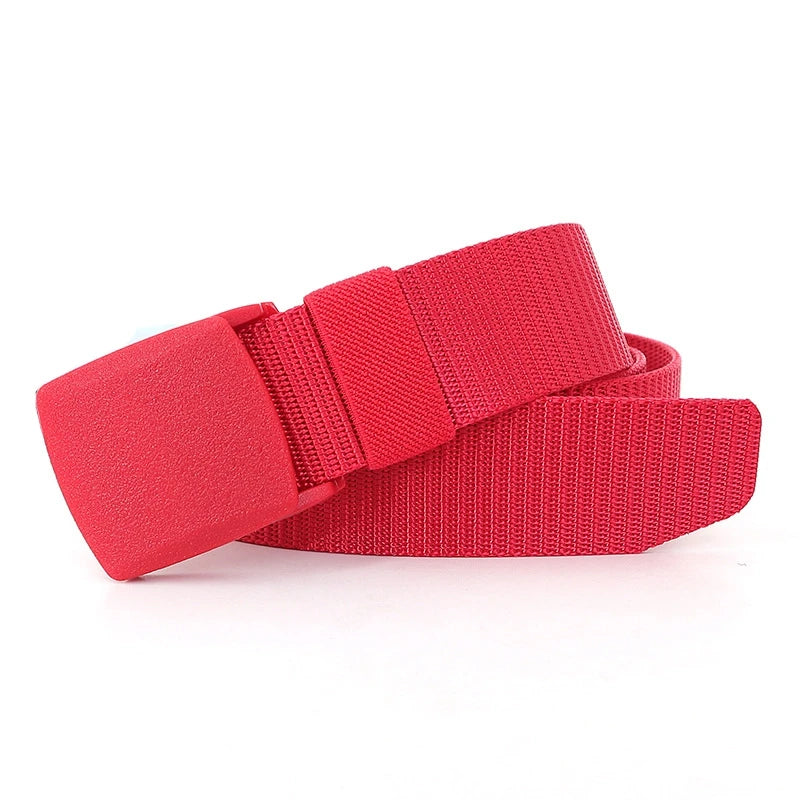 Tactical Waist Belt Unisex Lightweight Weave Fabric with Plastic Buckle for Airport Security