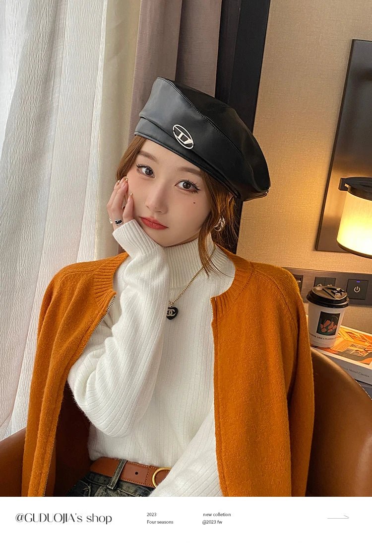 Women's Turtleneck Sweater Winter 2026 Retro with Velvet