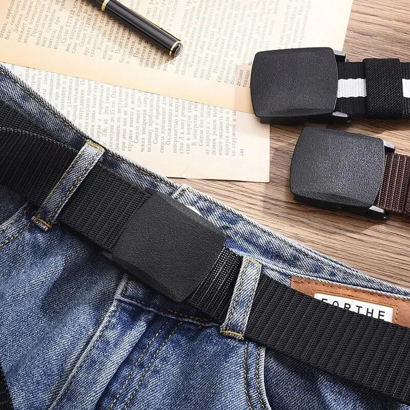 Men's Belt Outdoor Casual Canvas Belt Metal Free Training Nylon Tactical Belt