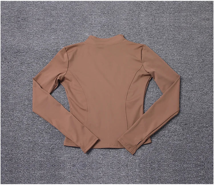 Women Sport Jacket Long Sleeve Shirt Workout Coat Gym