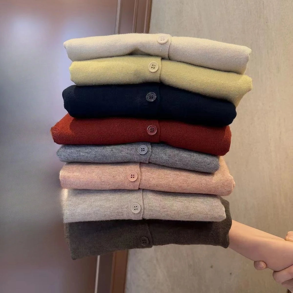 Women's Fleece Knit Loose Short Cashmere Sweater