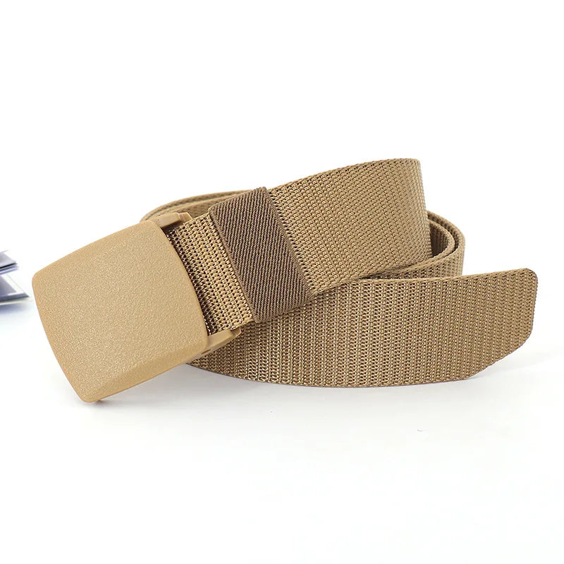 Tactical Waist Belt Unisex Lightweight Weave Fabric with Plastic Buckle for Airport Security