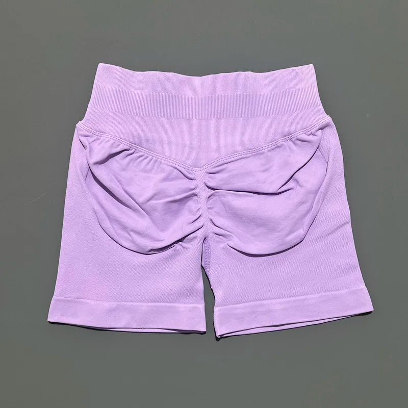 Women Yoga Shorts Seamless Low Waist Scrunch Bum Gym Leggings Workout Stretch