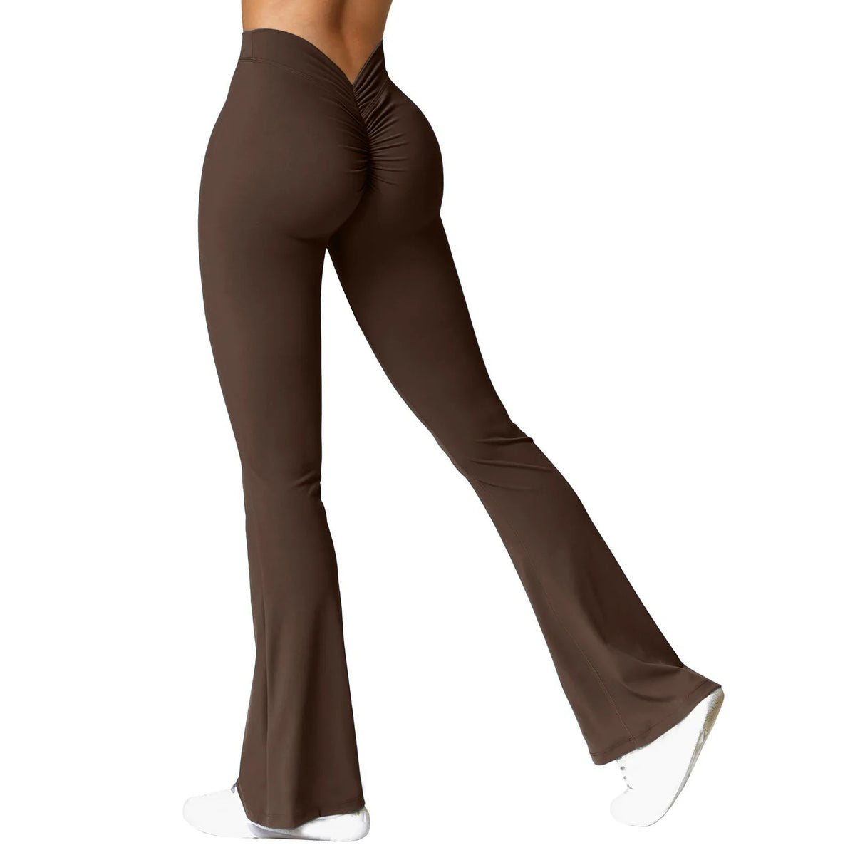 Micro Horn Leggings Women V-back Waist Sports Pants High Waist Push Up