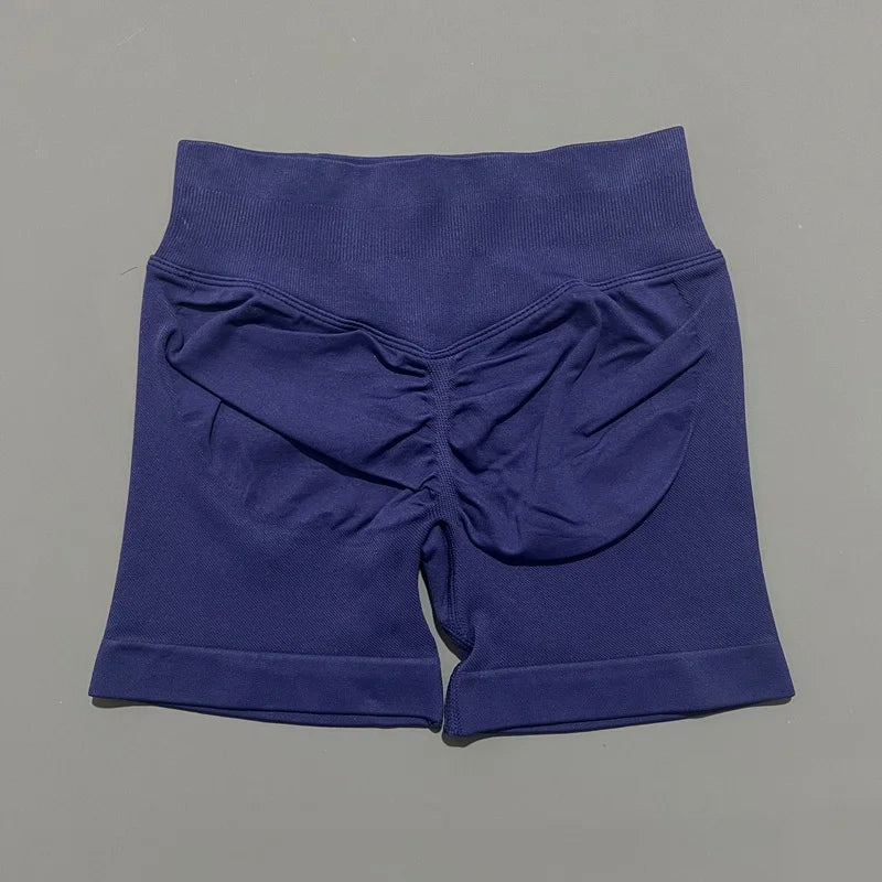 Women Yoga Shorts Seamless Low Waist Scrunch Bum Gym Leggings Workout Stretch