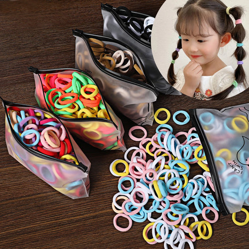 50/100Pcs Colorful Nylon Hair Bands for Children Scrunchie Hair Ties Rubber