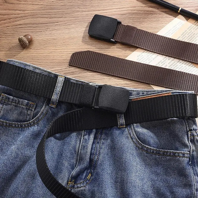 Men's Belt Outdoor Casual Canvas Belt Metal Free Training Nylon Tactical Belt