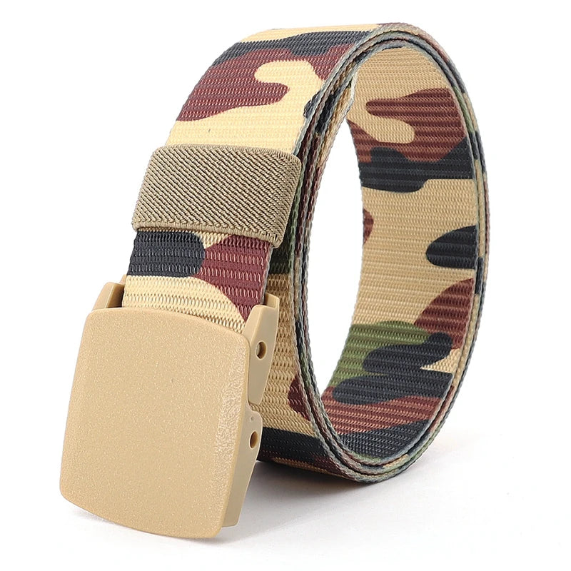 Tactical Waist Belt Unisex Lightweight Weave Fabric with Plastic Buckle for Airport Security