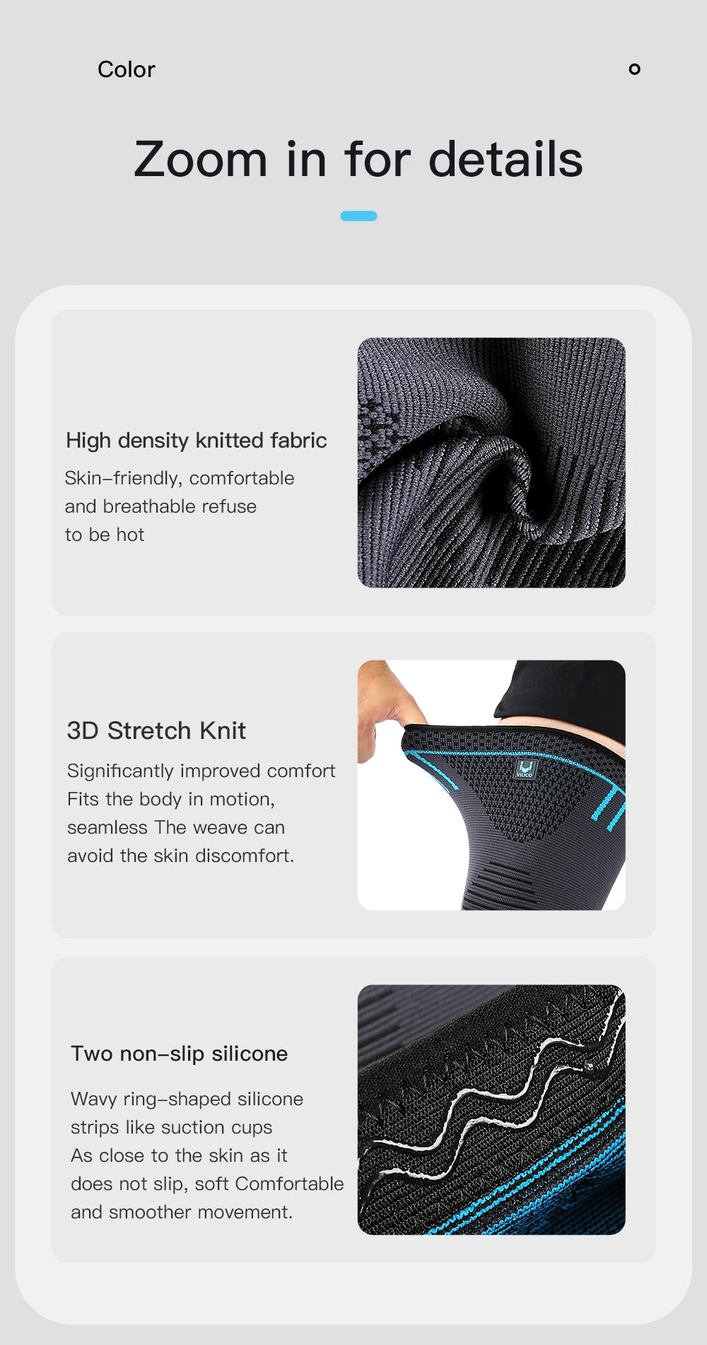 Compression Knee Support Sleeve Elastic Breathable Knee Pads
