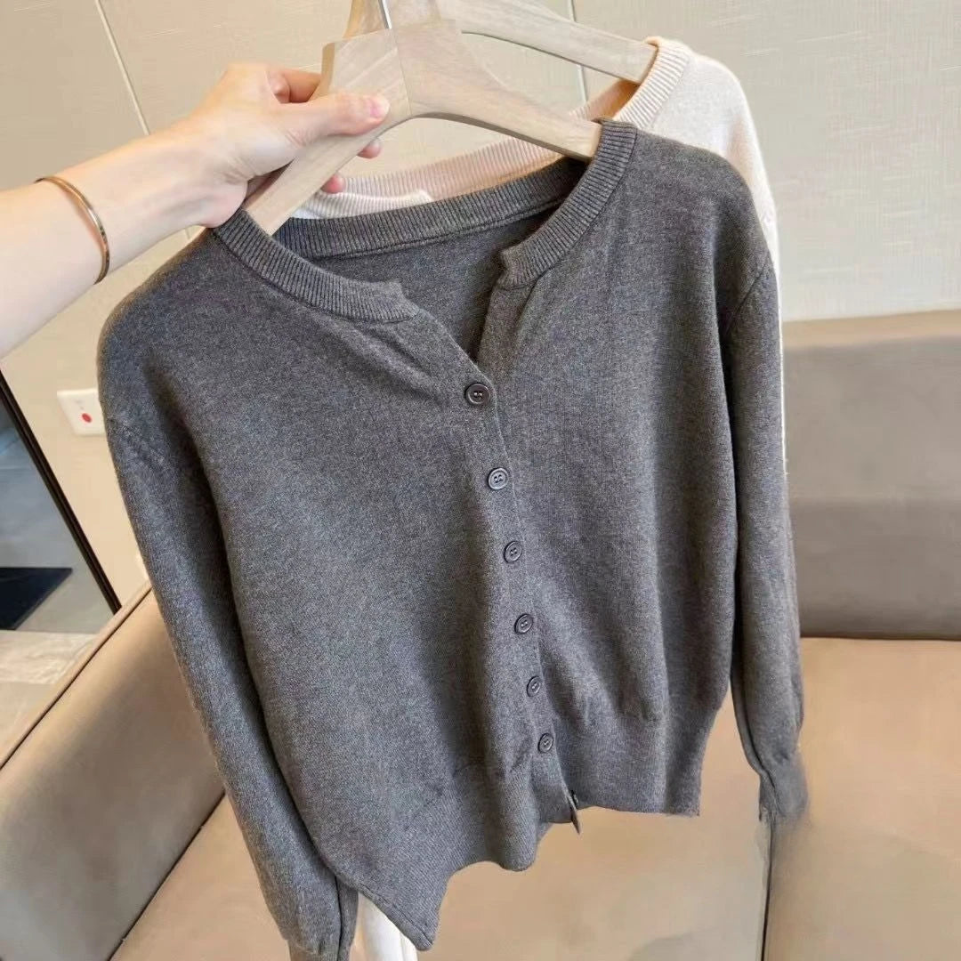 Women's Fleece Knit Loose Short Cashmere Sweater