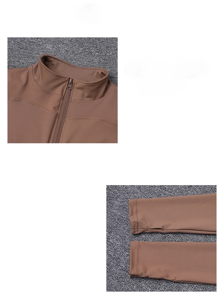 Women Sport Jacket Long Sleeve Shirt Workout Coat Gym